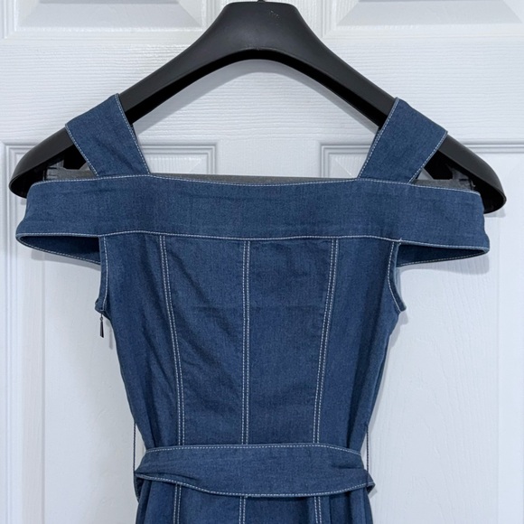 Only Jeans Stylish Off-Shoulder Denim Dress Size XS - Picture 5 of 9